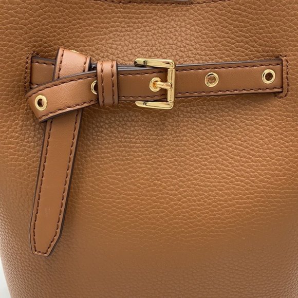 Michael Kors Emilia Small Bucket Bag Messenger Leather Luggage - Picture 13 of 15